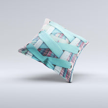 Load image into Gallery viewer, Turquoise Laced Shoe Ink-Fuzed Decorative Throw Pillow