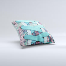 Load image into Gallery viewer, Turquoise Laced Shoe Ink-Fuzed Decorative Throw Pillow