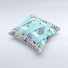 Load image into Gallery viewer, Turquoise Laced Shoe Ink-Fuzed Decorative Throw Pillow