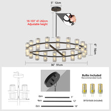 Load image into Gallery viewer, (L005030-D36-P36B/W1340P310778)36 Inches Luxury Chandeliers Crystal