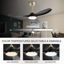Load image into Gallery viewer, 52 Inch Quiet Dc Motor Ceiling Fan With Lights Remote