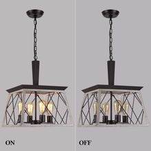 Load image into Gallery viewer, 4 Light Farmhouse Vintage Chandelier White Oak Finish