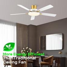 Load image into Gallery viewer, 52 Inch Ceiling Fan With Remote Dimmable Lights White Gold