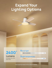 Load image into Gallery viewer, 44 Inch Ceiling Fan With Lights White Remote Control