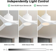 Load image into Gallery viewer, 52 Inch White Smart Ceiling Fan With Lights And Remote