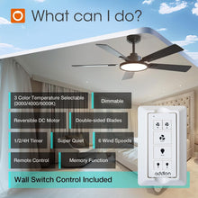 Load image into Gallery viewer, 52 Inch Black Ceiling Fan With Remote Integrated Light