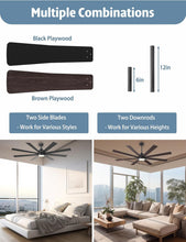 Load image into Gallery viewer, 62 Inch Ceiling Fan With Remote Matte Black Wood Finish