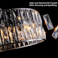 Load image into Gallery viewer, (W1340P189448/L5025-450-C) Crystal Chandeliers,5-Tier Round Semi Flush