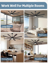 Load image into Gallery viewer, 62 Inch Ceiling Fan With Remote Matte Black Wood Finish