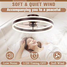 Load image into Gallery viewer, 19.7 Inch Low Profile Ceiling Fan With Light Remote