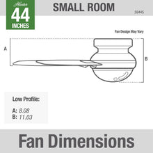 Load image into Gallery viewer, 44 Inch Bronze Low Profile Ceiling Fan With LED Lights