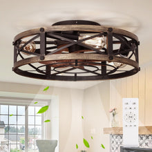 Load image into Gallery viewer, Rustic Bladeless Ceiling Fan With Light And Remote 6 Speeds