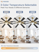 Load image into Gallery viewer, 72 Inch Black And Gold Ceiling Fan With Remote Light