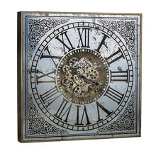 Load image into Gallery viewer, Large Square Mirror Wall Clock