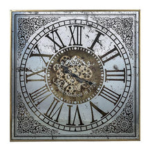 Load image into Gallery viewer, Large Square Mirror Wall Clock