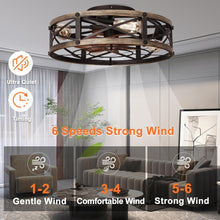 Load image into Gallery viewer, Rustic Bladeless Ceiling Fan With Light And Remote 6 Speeds