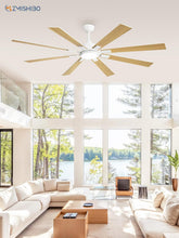 Load image into Gallery viewer, 72 Inch White Ceiling Fan With Lights And Remote DC Motor