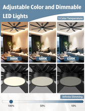 Load image into Gallery viewer, 62 Inch Ceiling Fan With Remote Matte Black Wood Finish