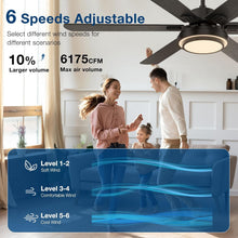 Load image into Gallery viewer, 62-Inch Ceiling Fan With Lights And Remote Control Black