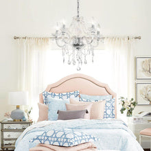 Load image into Gallery viewer, Plug In 5 Light Crystal Pendant Chandelier With Clear Cord