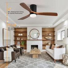 Load image into Gallery viewer, Ceiling Fan With Lights 3 Carved Wood Fan Blade With Remote Control