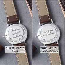 Load image into Gallery viewer, Handwriting Gifts for Groom, Engraved Watch for Men