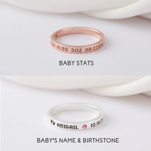 Load image into Gallery viewer, New Mom Ring, First Time Mother Gift, Baby Name Ring