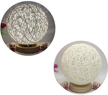 Load image into Gallery viewer, Wood Table Lamp Wood Decorative Bedside Moon Lamp USB Charger