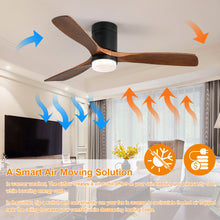 Load image into Gallery viewer, Ceiling Fan With Lights 3 Carved Wood Fan Blade With Remote Control