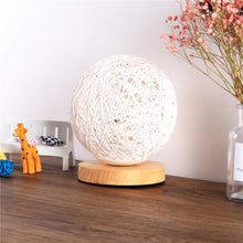 Load image into Gallery viewer, Wood Table Lamp Wood Decorative Bedside Moon Lamp USB Charger