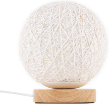 Load image into Gallery viewer, Wood Table Lamp Wood Decorative Bedside Moon Lamp USB Charger
