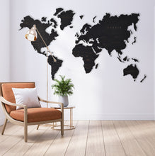 Load image into Gallery viewer, Wooden World Map Rustic Wall Art Home Decor Large Travel Map Wood Gift
