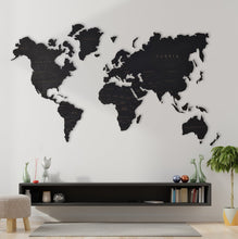 Load image into Gallery viewer, Wooden World Map Rustic Wall Art Home Decor Large Travel Map Wood Gift
