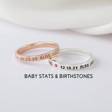 Load image into Gallery viewer, New Mom Ring, First Time Mother Gift, Baby Name Ring