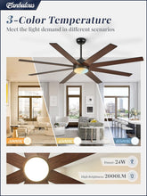 Load image into Gallery viewer, 65 Inch Ceiling Fan With Lights Remote Black Indoor Outdoor