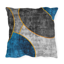 Load image into Gallery viewer, Decorative Indoor/outdoor Pillow - Black Blue Circular Geometric