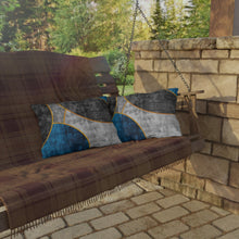 Load image into Gallery viewer, Decorative Indoor/outdoor Pillow - Black Blue Circular Geometric