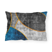 Load image into Gallery viewer, Decorative Indoor/outdoor Pillow - Black Blue Circular Geometric