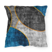 Load image into Gallery viewer, Decorative Indoor/outdoor Pillow - Black Blue Circular Geometric