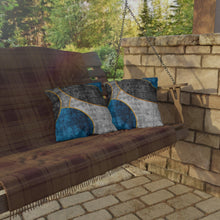 Load image into Gallery viewer, Decorative Indoor/outdoor Pillow - Black Blue Circular Geometric