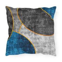 Load image into Gallery viewer, Decorative Indoor/outdoor Pillow - Black Blue Circular Geometric