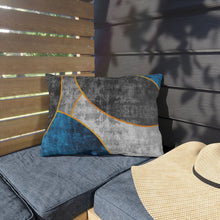 Load image into Gallery viewer, Decorative Indoor/outdoor Pillow - Black Blue Circular Geometric
