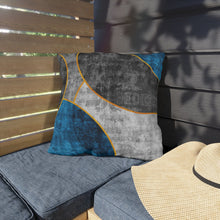 Load image into Gallery viewer, Decorative Indoor/outdoor Pillow - Black Blue Circular Geometric