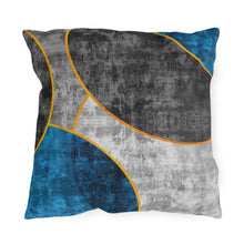 Load image into Gallery viewer, Decorative Indoor/outdoor Pillow - Black Blue Circular Geometric