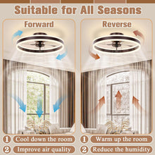 Load image into Gallery viewer, 19.7 Inch Low Profile Ceiling Fan With Light Remote