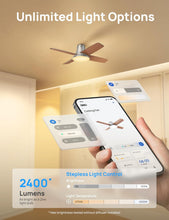 Load image into Gallery viewer, Smart Ceiling Fan 44 Inch Silver With Dimmable LED Light