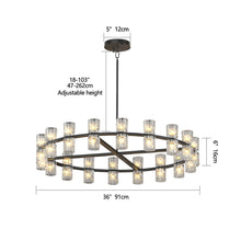 Load image into Gallery viewer, (L005030-D36-P36B/W1340P310778)36 Inches Luxury Chandeliers Crystal