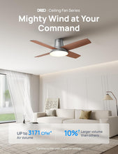 Load image into Gallery viewer, Smart Ceiling Fan 44 Inch Silver With Dimmable LED Light