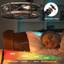 Load image into Gallery viewer, Rustic Bladeless Ceiling Fan With Light And Remote 6 Speeds