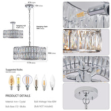 Load image into Gallery viewer, (W1340P189448/L5025-450-C) Crystal Chandeliers,5-Tier Round Semi Flush